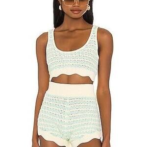 Lizzy Stripe Crochet Tank in Mint